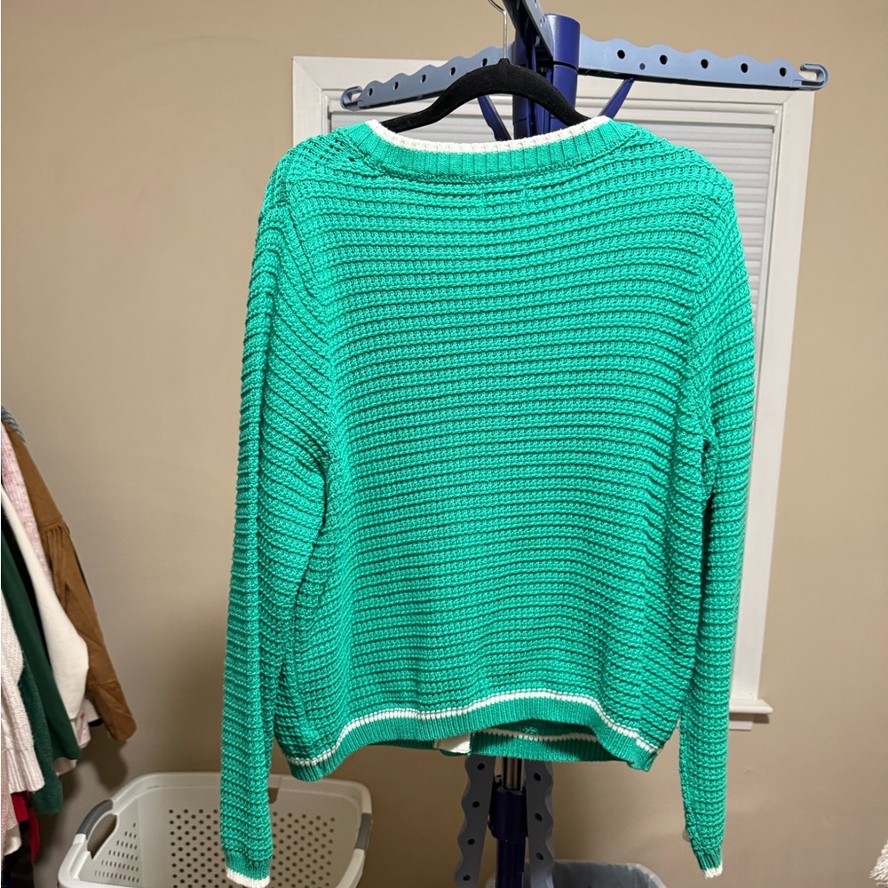GUC- Nicole Miller Size 1x Green Button-Up Women's Sweater - Picture 5 of 5